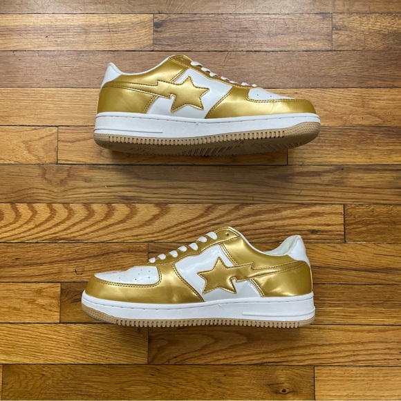 2003 A Bathing Ape Bapesta ‘White/Gold’ Size 11.5M Used W/ Box Vintage Rare - Picture 3 of 9